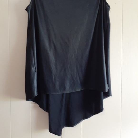 Zara black tank top blouse high low brooch large - Picture 2 of 6
